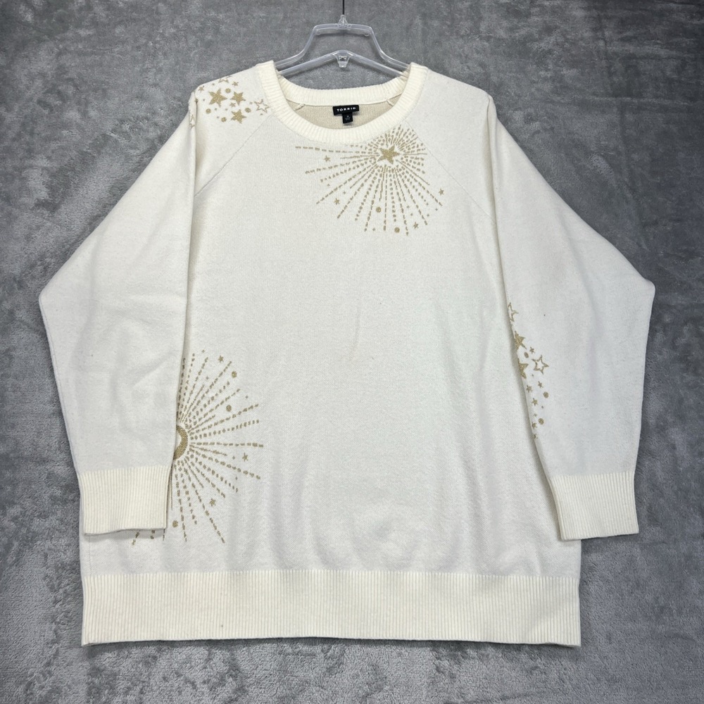 Torrid Women's‎ Size 3 Pullover Sweater Starry Beige Long Sleeve Super Soft